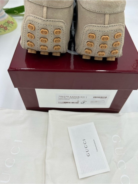 Men\'s Gucci suede GG embossed loafers size 12.5 fits 13 US made in Italy main image 12